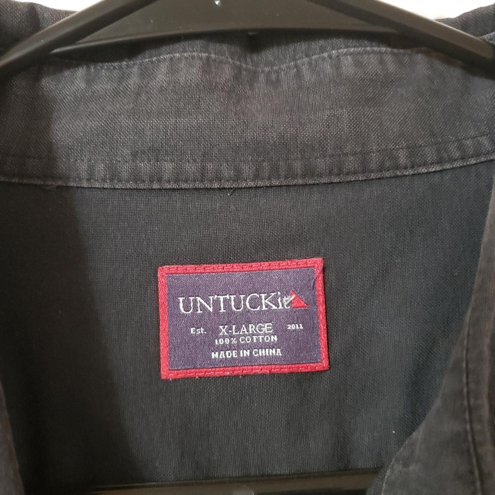 Untickit Solid Black Long Sleeve Button Front Shi… - image 3